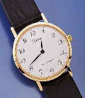 GLASHÜTTE HERRENARMBANDUHR, DEUTSCHLAND UM 1984, METALL HARTVERG., EDELST.-BODEN GEDR., EMAILFARB. KONTRASTZIFFERBL., LEDERB., DAMEN- ...
