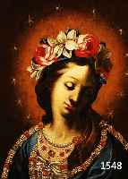 UNBEK. KÜNSTLER DES 18. JH., MIT ROSEN UND LILIEN BEKRÖNTE MADONNA MIT REICHEM SCHMUCK, FEINE QUALITITÄTVOLLE MALEREI, ÖL/LWD. DOUBL., ...
