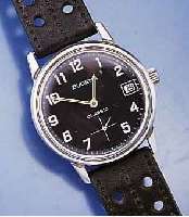 KONVOLUT: 2 HERRENARMBANDUHREN, SCHWEIZER PRODUKT., 1X DUGENA CLASSIC, EDELST., BODEN GESCHR., MILITÄRLOOK, SCHW. KONTRASTZIFFERBL., ...