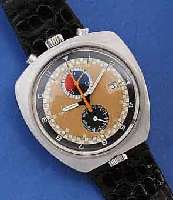 OMEGA SEAMASTER HERRENARMBANDUHR CHRONOGRAPH, EDELSTAHLGEH. IN PULTFORM, BODEN VERSCHR., AB HERST. WASSERGESCH., ZIFFERBL. FARBL. DIFF. 30 MIN.- ...