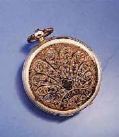 GOLDEMAIL-DAMENTASCHENUHR, SCHLÜSSELAUFZUG, SCHWEIZ UM 1880, ROSE-G. 585/000, BER., PERF. EMAILBL., ORIG.-VERGL., ORIG.-STILFORMZEIGER, ...