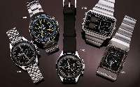 OMEGA HERRENARMBANDUHR CHRONOQUARTZ, EDEL- STAHL, EDELSTAHLBAND, BOD. 4-FACH VERSCHR., AB HERST. WASSERGESCH., AUF BODEN RELIEF. DARST. D. ...