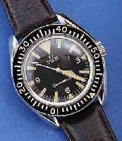 OMEGA HERRENARMBANDUHR SEAMASTER 300, MASSIV EDELSTAHL, BODEN VERSCHR., AB HERST. WASSERGESCH., KONTRASTZIFFERBL. M. ZENTRALSEK. , LÜNETTE M. 60ER ...