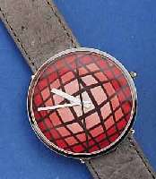 BULOVA DESIGNERARMBANDUHR VASARELY, SCHW. HIGH-TECH-QUARTZWERK MIT ZENTRALSEK., MESSING- GEH. SILBERGRAU PATINIERT, EDELSTAHLSPRENG- DECKEL 22 KT ...