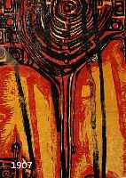 HUNDERTWASSER, FRIEDENSREICH, FARBHOLZSCHNITT, DER WEG ZUM DALAI LAMA, LI. U. HANDSIGNIERT, 117 X 27 CM, BUGFALTEN ALTERSSPUREN