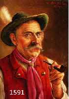 ROESSLER, WALTER, 1882 KÖNIGSBERG - 1906 MÜNCHEN, ÖL/SPANPLATTE PORTRAIT EINES HERREN MIT PFEIFE, 24 X 18CM