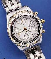 JAGUAR ARMBANDCHRONOGRAPH AUTOMATIK, UNGETR. LAGERW. SCHWEIZ 1999, EDELST. INCL. EDELST.- BAND, TEILW. SAT., TEILW. POL., LÜNETTE M. 60ER TEILUNG ...