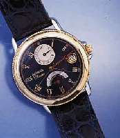 ALPINA HERRENARMBANDUHR CHRONOS, AUTOMATIK, GANGRESERVEANZ. 40 STD., EDELST. POL., LÜN., KRONE U. GEPERL. BODENRAND HARTVERG., BEIDS. ...