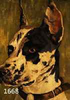 SPINDLER, G., DATIERT 30, PORTRAIT EINER DOGGE, SIGNIERT, DAT., ÖL/LWD. 45 X 33 CM, RAHMEN