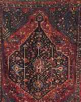SHIRAZ, PERSIEN, 211 X 175CM, EHZ 3-4 WOLLE AUF WOLLE, UM 1890