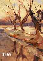 GONDORF, 2. HÄLFTE 19. JH. ÖL/LWD., WINTERLANDSCHAFT, SIGNIERT, 39 X 42 CM, RAHMEN L. BESCH.