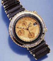 HEUER ARMBANDCHRONOGRAPH, SCHWEIZ UM 1988, METALL TEILW. VERG., TEILW. MATT SCHW. BE- SCHICHTET, SAPHIRFLACHGL., HIGH-TECH-QUARTZW. M. SEK.-TAKT ...