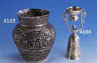 VASE, ORIENT UM 1900-20, SILBER GEPRÜFT, NICHT PUNZIERT, REINE TREIBARBEIT, REICH VERZ./ RELIEFIERT MIT ROSEN UND ORNAMENTEN, H CA. 17 CM, CA. ...