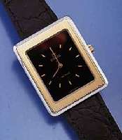 OMEGA HERRENARMBANDUHR DE VILLE, SCHWEIZ UM 1974, EDELST., GR. CARREE-RONDEFORM, LÜN. TEILVERG., SAPHIRFLACHGLAS, BOD. AUFGEDR., VERG. ...