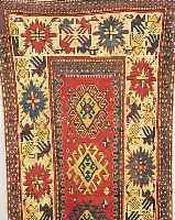 KAZAK, RUSSLAND, 230 X 104CM, EHZ 4 WOLLE AUF WOLLE, CA.70 JAHRE