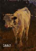 KLIMSCH, PAUL, ÖSTERR. MALER, ANFANG 20. JH., KALB, ÖL/ HARTFASER, RE. U. SIGN., CA. 45 X 36 CM, R.