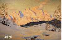 KETTEMANN, ERWIN, 1897-1971 MÜNCHEN, WINTERABEND IN CORTINA (DOLOMITEN) MIT MONTE CRISTALLO, SO RÜCKSEITIG AUF DEM KEILRAHMEN BETITELT, ÖL/LWD, ...