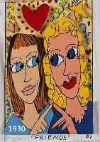 RIZZI, JAMES, FRIENDS, DREIDIMENSIONALE FARBLITHOGRAPHIE VON 1997, HANDSIGN. UND NUM. 187/350, CA. 10 X 6,5 CM