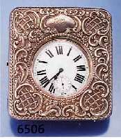 ÜBERGROßE HERRENTASCHENUHR, ARGENTAN, D. CA. 46 MM, IM ENGL. HOLZETUI, VORDERTEIL SILBERGE- PR., WIDMUNGSGRAV. U. MONOGR. HG 1907, AUF- STELLBAR, ...