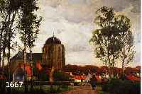 von Hoven, Gottfried, 1868 Frankfurt/M.-1921 MÜnchen, Blick auf ein Dorf, Öl/Lwd, li. u. sign. und dat. 1918, rÜckseitig auf dem Keilrahmen ...