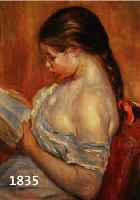 RENOIR, AUGUSTE, LESENDES MÄDCHEN, FARBLITHOGRAPHIE, IM STEIN SIGN., 50/250, UNT. GL., PP, RAHMEN, CA. 57 X 47 CM