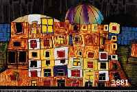 HUNDERTWASSER, FRIEDENSREICH, 1928-2000, BAUSTEIN ZUR FINANZIERUNG DER MARTIN-LUTHER- SCHULE IN WITTENBERG, FARBOFFSET MIT METALL- FOLIENPRÄGUNG, ...