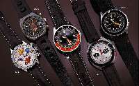 BREITLING ARMBANDCHRONOGRAPH, SEHR SELTEN, SERIE DATORA, M. FARBDIFF. BLOCKDR., EDEL- ST., BODEN GEDR., SCHWEIZ 1973, LEDERBD. SPÄTER, LÜNETTE ...