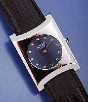JOOP DESIGNERARMBANDUHR, SCHWEIZ UM 1998, EDELST. POL., SCHMUCKKR., BOMB. SAPHIRGL., BOD . AUFGEDR., LEDERBD., ETUI, GARANTIEK. UNAUS- GEF., ...