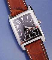 ZENITH DAMENARMBANDUHR PORT ROYAL, SCHWEIZ UM 2000, EDELST. POL., KONTRASTZIFFERBL., HIGH -TECH-QUARTZW. M. SEK.-TAKT U. DAT., LEDERBD., ...