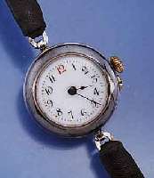 ASTER FRÜHE DAMENARMBANDUHR, SCHWEIZ 1912, TULASILBER, AUF BODEN WIDMUNGSGRAV. 1912/ 1913, NUTZSP., EMAILBL. (FEIN HAARR., M. LUPE ERKENNB.), ...