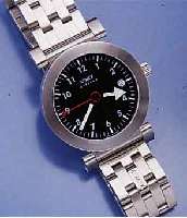 XEMEX DESIGNERHERRENARMBANDUHR V. KÜLLING, SCHWEIZ UM 1999, UNGETRAGEN, MATT. EDELST.- GEH. INCL. EDELST.-BAND M. DOPP. UNSICHTB. FALTSCHL., ...