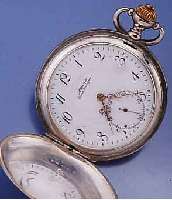 ALPINA/UNION HOLOGERE HERRENTASCHENUHR SAVO- NETTE, SCHWEIZ FÜR DEN DTSCH. MARKT UM 1920, 900ER SILBER, BEIDE SCHALEN SYM. GUILL., PERF. EMAILBL. ...