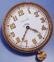 DOXA EINBAUUHR MIT ACHTTAGEWERK (AUF Z.B. REISEETUIS), SCHWEIZ UM 1925, BEZ. FINNIGANS 7 ST., BRÜCKEANKERKONSTR., GR. FEDERH., DE- ZENTR. ...