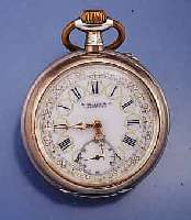 W. BECKER & CO HAMBURG HERRENTASCHENUHR OFFEN, SCHWEIZ/DEUTSCHLAND UM 1902, GELIEFERT WOHL VON DÜRSTEIN (D IM STERN), 800ER SILBER, RÄNDER ...