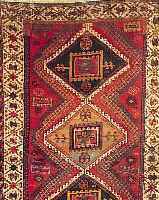 SHAHSAWAN,PERSIEN CA 193 X 117 CM..WOLLE AUF WOLLE,EHZ 4.UM 1920,