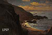 GOUBERT, LUCIEN GEORGES, 1887, FLAMANVILLE, LEBTE IN CHERBOURG UND SCHUF VIELE KÜSTENBIL- DER DER NORMANDIE, FELSIGE KÜSTENLANDSCHAFT, AQUARELL ...