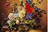 SANDER, L., TRADITIONALIST MITTE 20. JH., BLUMEN IN GLASVASE, ÖL/LWD./MALKARTON, SIGN., 50X60 CM., R.
