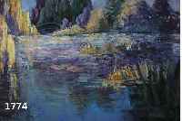 UNBEK. IMPRESSIONIST, 2 HÄLFTE 20. JH., WOHL FRANKREICH, QUALITÄTVOLLE MALEREI IN DER NACHFOLGE MONETS, SCHILFBEWACHSENER TEICH MIT SEEROSEN U. ...