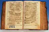 GROSSE BIBEL, UM 1690, GESTNERISCHE DRUCKEREI, ZÜRICH, TITELEI FEHLT, GEBRÄUNT, LEDEREINBAND, BESCHÄDIGT