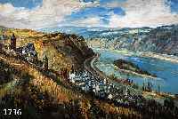 GERHARD, ADOLF, 1910-1975, BACHARACH, ÖL/LWD, LI. U. SIGN., CA. 60 X 90 CM, MIT LEBENSLAUF UND EIGENHÄNDIG UNTERSCHRIEBENEN URKUNDE DES ...