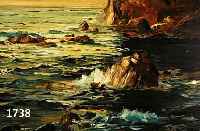 JENSEN, V., 1. HÄLFTE 20. JH., BRANDUNG AN DER FELSENKÜSTE, ÖL/MALKARTON, SIGN., MAßE CA. 40X50 CM., R.