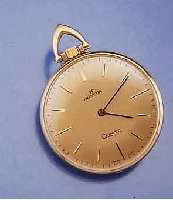 HELVETIA GOLDTASCHENUHR, SCHWEIZ, UNGETR., UM 1990, GG 585/000, BOD. U. BÜGEL SAT., LÜN. POL., MATTVERG. BL. M. AUFGES. GOLDSTD.-ZEICH. , ...