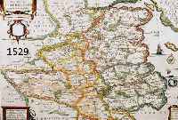 KOLOR. KUPFERSTICHK. AUS DEM ATLAS MAJOR V. J. BLAEU CA. 1662, PARS ORIENTALIS PRAEFECTURAE HADERSLEBEN VULGO DICTAE BARINGFÜßEL, MIT PRACHTVOLL ...