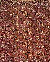 BOCHARA, RUSSLAND, 130 X 118CM, EHZ 4-5 WOLLE AUF WOLLE, CA.70 JAHRE