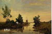 CUNE, JOSEF, MALER DER DÜSSELDORFER SCHULE, BÄUERLICHE LANDSCHAFT MIT KÜHEN UND WIND- MÜHLEN, ÖL/LWD., RECHTS UNTEN SIGN., 60 X 80 CM, R.