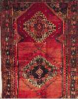 GHORDEH,PERSIEN CA 280 X 152 CM..FLOR WOLLE. EHZ 2CA 40 JAHRE.