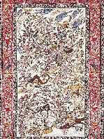 ESFAHAN FEIN,PERSIEN CA 173 X 109 CM..FLOR K ORKWOLLE MIT UNA AUF SEIDE.CA 20 JAHRE.EHZ 1-2 CA 1 MIO KN/QM.