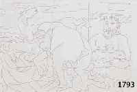 PICASSO, PABLO, 1881-1973, LE REPOS DE SCULPTEUR, RADIERUNG AUS DER NEUAUFLAGE DER SUITE VOLLARD VON 1933, AUF BÜTTEN VON RICHARD DE BAS, IN DER ...