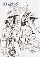 PECHSTEIN, HERMANN MAX, 1881-1955, PALAUFAMILIE, LITHOGRAPHIE VON 1919, ERSCHIENEN IM VERLAG CASSIRER BERLIN 1919, CA. 28 X 36 CM