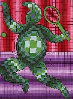 Vasarely, Viktor, 1908-1997, Der Tennisspieler, Farblithographie, hand- signiert und num. 284/300, ca. 34 x 25 cm